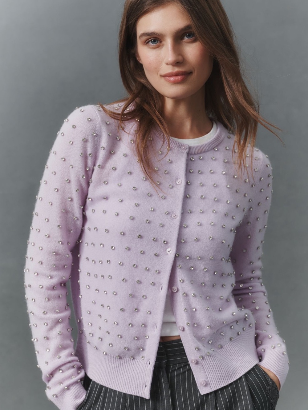 Anthropologie Rhinestone Cashmere Sweater